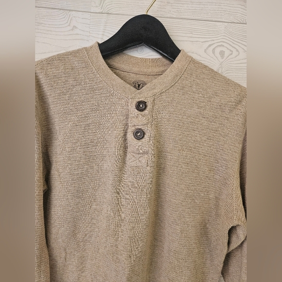 Roebuck&Co-Men's Tan Sweater S Thermal 100% Cotton - Picture 2 of 8